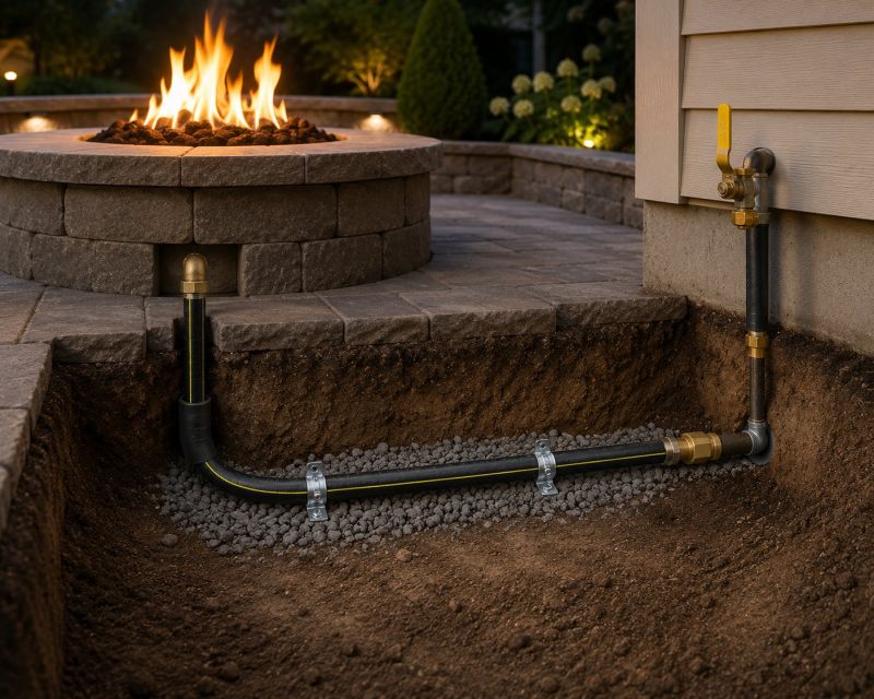 Fire Pit Gas Line Installation in Boca Raton, FL